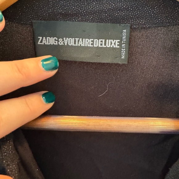 Zadig et Voltaire Black & Gold Button Up Mini Dress - Picture 3 of 6